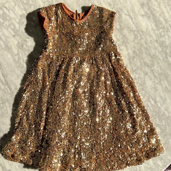 gold dress 5t Bamboo Baby Clothes | Smiley Face main image 1